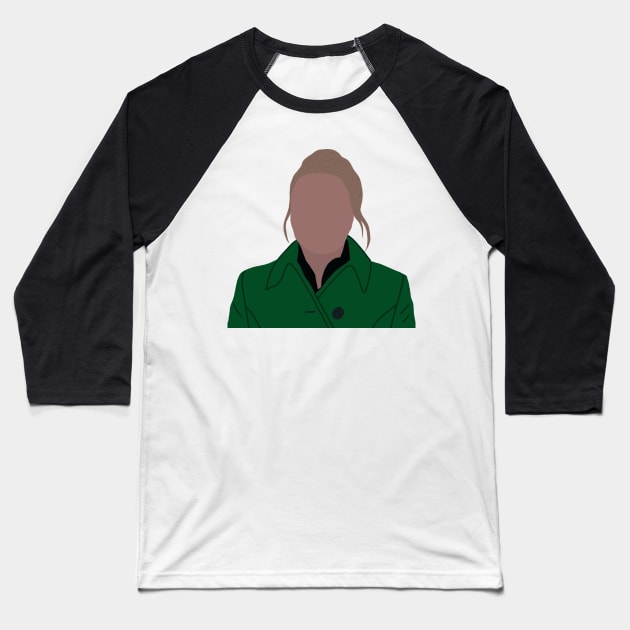 Green Coat Baseball T-Shirt by CalliesArt